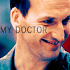 shirasade: doctor who: nine smiling; text: my doctor (dr who - my doctor (nine))