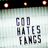 gavagai: A church billboard with text "God Hates Fangs" [from the True Blood credits] (god hates fangs)