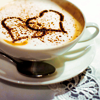 medicalmouse: cup of coffee with hearts in foam on top (coffee hearts)