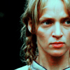 meloukhia: Uma Thurman in 'Kill Bill.' The image is a crop of her head. She looks very intent and one blonde braid can be seen. (Uma)