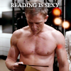 meloukhia: Daniel Craig, shirtless, a book in hand. Text says 'reading is sexy' (Reading is Sexy)