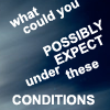meloukhia: A text icon, reading 'what could you possibly expect under these conditions' (Cynicism)