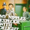meloukhia: A still from 'Monty Python' with the text 'my nipples explode with delight' overlaid. (Explode with delight)