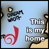 sporky_rat: XKCD's Internet Map showing Dreamwidth, with a Dreamwidth D Spiral. Text:  'This is my home'. (home)