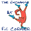 elf: Fox in Socks standing on one hand, surrounded by words "Exchange at Fic Corner" (Exchange - Fox)