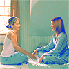 verity: buffy and willow sit facing each other on willow's bed, meditating (buffy + willow (safe with you))