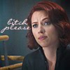 zellieh: Avengers movies shot of Black Widow Natasha, lips pursed, eyebrow raised. Text: Bitch please (Avengers Natasha Bitch; please)