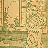 fish_echo: 1917 line drawing of woman mixing batter in front of window  (Fandom-Bettina's--from front flyleaf)
