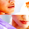 sophinisba: Gwen's lips and Morgana's lips with gauzy fabric (gwen morgana lips by ravenclawbest)