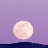 musyc: Stock photo of full moon over hills, tinted purple (Purple: Moon)