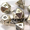 bluefall: silver polyhedral dice (gamer (tabletop))