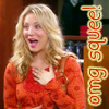 laurenthemself: Big Bang Theory: Penny wearing an orange top with the words 'omg squee!' written down the side, also in orange (BBT: OMG squee!)