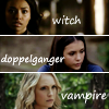 havocthecat: bonnie as witch, elena as doppelganger, caroline as vampire from the vampire diaries (tvd bonnie elena caroline)