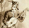 vass: sepia-toned poster detail of navy captain holding a guitar (To thee I sing)