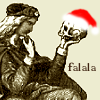 izzy: hamlet contemplating a skull wearing a santa hat ([misc] betty grable too-el)