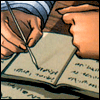 silveraspen: moiraine (NS comic) writing in a journal (wot: writing in a journal)