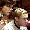beck_liz: BBC Sherlock 2010: Holmes peering over Watson's shoulder (SherlockBBC: Holmes & Watson)