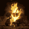 mayhap: animated gif of yule log burning (yule log)