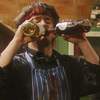 musyc: Bernard from Black Books with two bottles of wine (TV: Black Books wine)