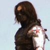silveraspen: the winter soldier in full gear against a blue sky background (winter soldier: masked under the sky)