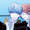 aibou: Souji and Yosuke sharing headphones (sharing music)