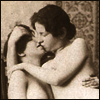 mayhap: vintage photo of two nude women kissing (girls kissing)