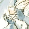 ext_300726: Dragon talons holding cup of tea. (tag)