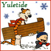 kouredios: Calvin and Hobbes, ready to go sledding. (Yuletide!Calvin and Hobbes)