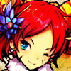 lovepeaceohana: a cute redheaded anime girl, winking (winking anime girl)