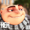 lovepeaceohana: gru from despicable me. text says "heh." (gru heh)