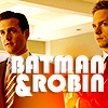 anoyo: Harvey & Mike text "Batman & Robin" (suits batman & robin)