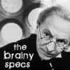 juniperphoenix: The First Doctor wearing glasses, with text: "the brainy specs" (DW: One)