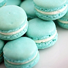 milkymoon: Light turquoise French macarons with white frosting in the centre. (Petits macarons.)