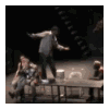 maevele: Tom collins from rent dancing across the table, with text saying he is awesome (awesomeollins)