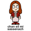 glinda: wee Amelia Pond from Dr Who, text 'chan eil mi Sassenach' which is gaelic for 'I'm not english' (gaelic Amy/not english)