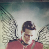 azarsuerte: Benton Fraser (Paul Gross) from Due South with wings sketched in behind him (due South - Fraser)