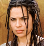 smilingslightly: Photo of Zuleikha Robinson as Gaia in Rome. She looks tough. (don't mess with zuleikha)