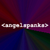 laurenmitchell: White text reading 'angelspanks' on a multicoloured background, (Angelspanks.)