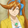 zelinxia: Athena Cykes smiling with Widget set on happy mood mode (Athena - happy)