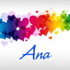 anaraine: A bunch of little hearts in the colors of the rainbow with the word "Ana" underneath them. ([default] rainbow of hearts, _support)