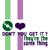 cassildra: A .45 record next to a heart. It reads, "Don't you get it? They're the same thing." (music: music heart same)