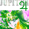 anaraine: Kino Makoto as Sailor Jupiter, with the sigil of her planet glowing on her forehead amid a crown of oak leaves. ([pgsm] jupiter)
