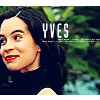 rhivolution: Yves Adele Harlow from The Lone Gunmen, smiling. Text: 'YVES' (always on the run: Yves Adele Harlow)