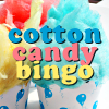 cottoncandy_bingo: "Cotton Candy Bingo" over cups of pink, yellow, & blue cotton candy styled like cupcakes (Cotton Candy Bingo 3)