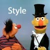 rose_griffes: Ernie and Bert--Bert is wearing a tophat.  Fancy! (style)