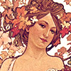 loffyglu: A portrait view of Alphonse Mucha's "Moët et Chandon" (Champagne White Star) (Moët et Chandon)