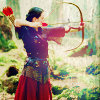 juniperphoenix: Susan Pevensie in the woods with an arrow on the string (Narnia)