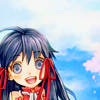 anaraine: Cropped icon of Mana from Rune Factory 2, smiling widely with a background of clouds. ([rune factory] joy)
