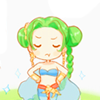 anaraine: The (green-haired) Harvest Goddess from the Harvest Moon franchise, looking disgruntled with her hands on her hips. ([harvest moon] disgruntled)