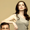 misbegotten: Anne Hathaway towers over Steve Carell (RP Anne Hathaway & Steve Carell)